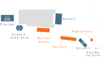 Plan des hébergements et services du Clos de Grâce